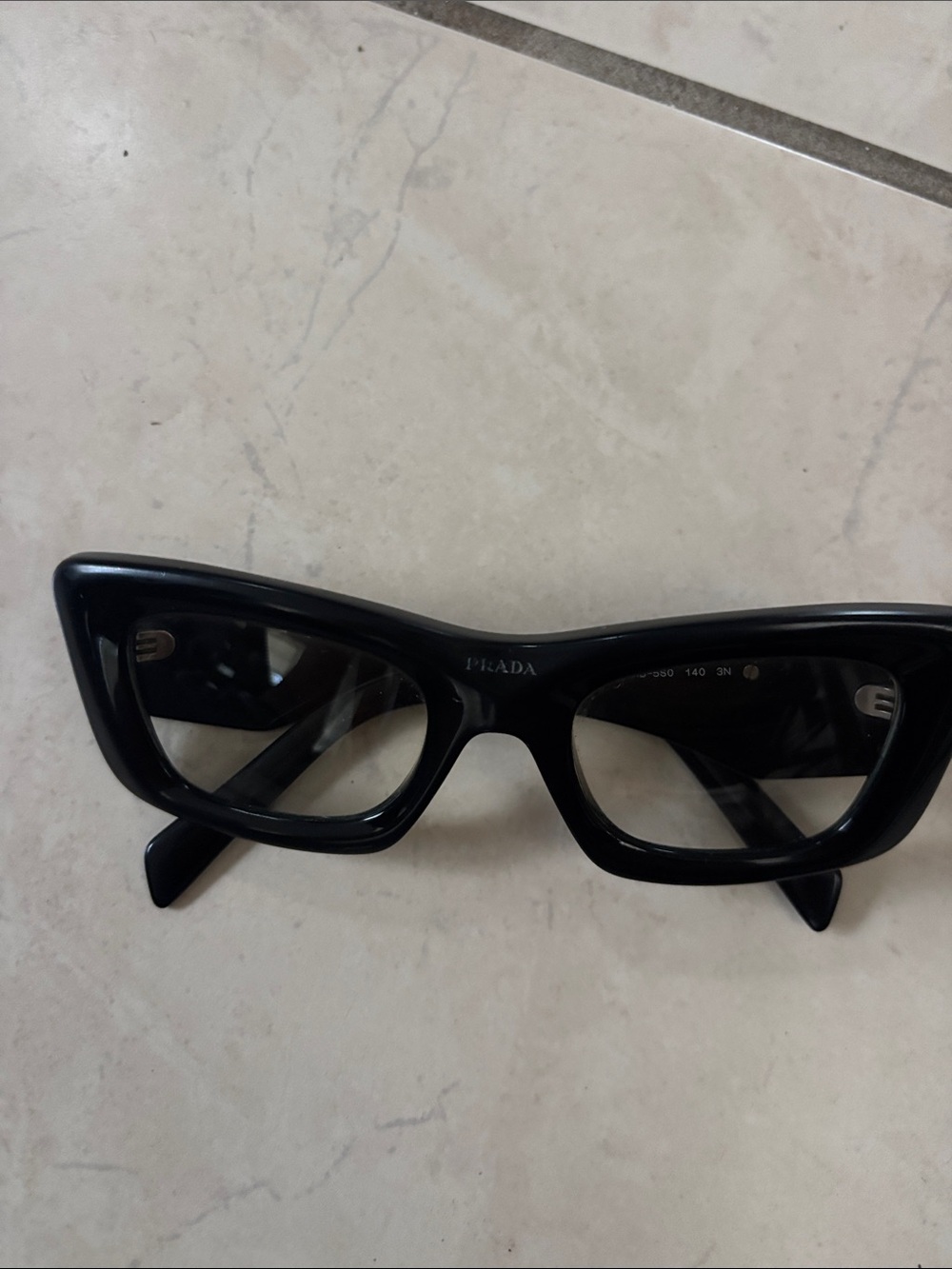Prada Glossy Black Cat-Eye Sunglasses